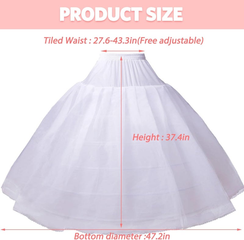 SHEJIZE Women’s Petticoat Skirt Crinoline for Girls Hoop Skirt Petticoat Underskirt Half Slips - Image 4